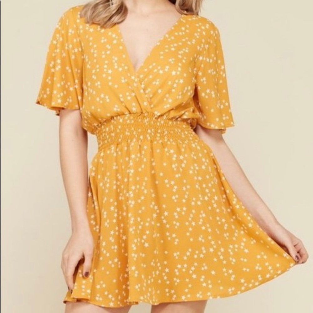 Star pattern mini dress